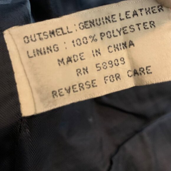 Black Genuine Leather Blazer Jacket Button Closure & Notched Lapels Mens SZ M - Picture 7 of 8